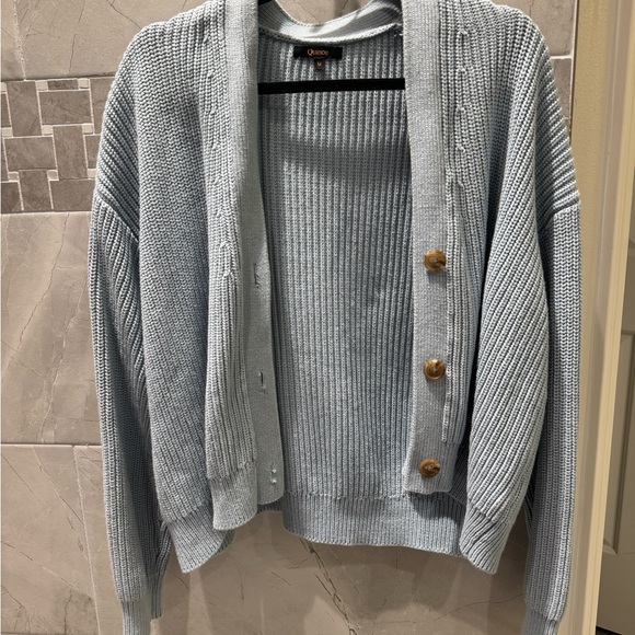 Quince Organic Cotton Fisherman Boxy Cropped Cardigan - Picture 4 of 6